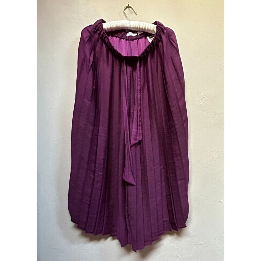 Feather Bone by Anthropologie Womens Pleated Wide-Leg Crop Pants XS Purple Boho